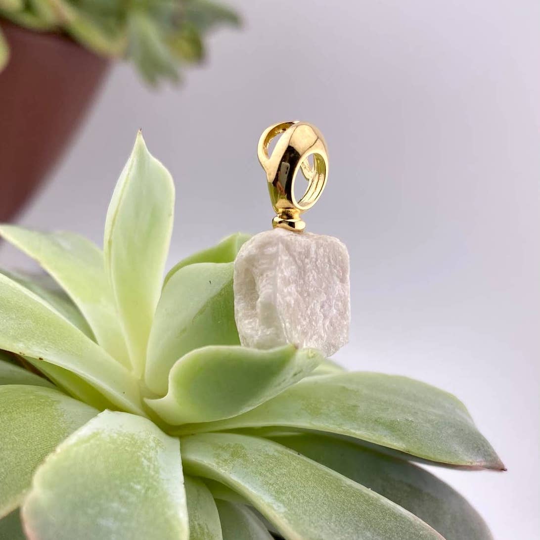 Raw Beige Amazonite Pendant