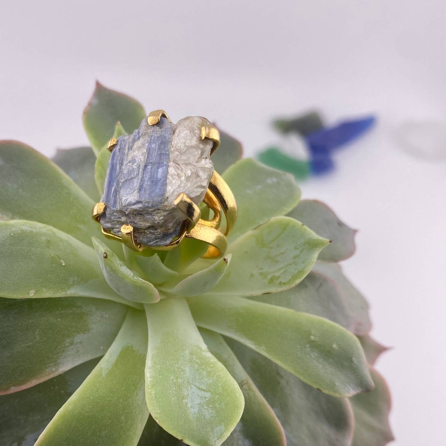 Raw Kyanite Adjustable Ring