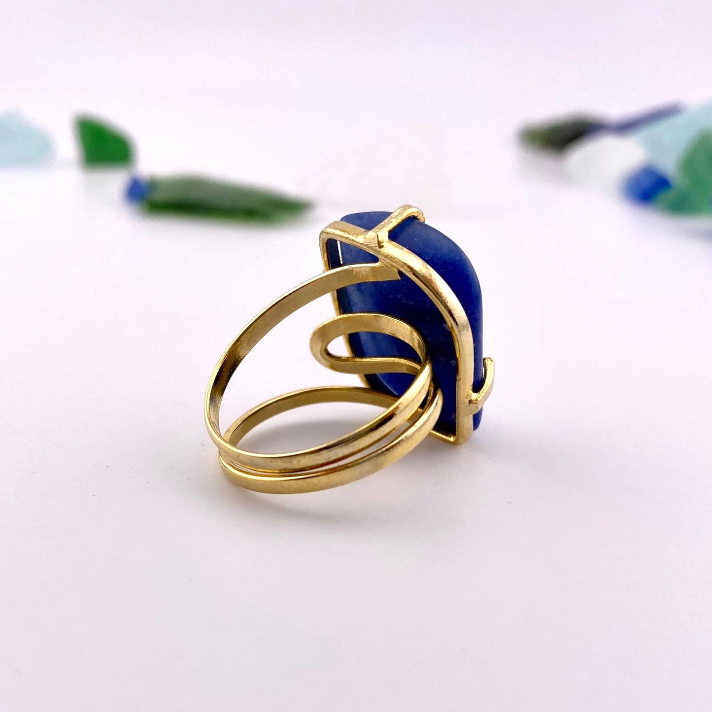 Blue Quartz Adjustable Ring