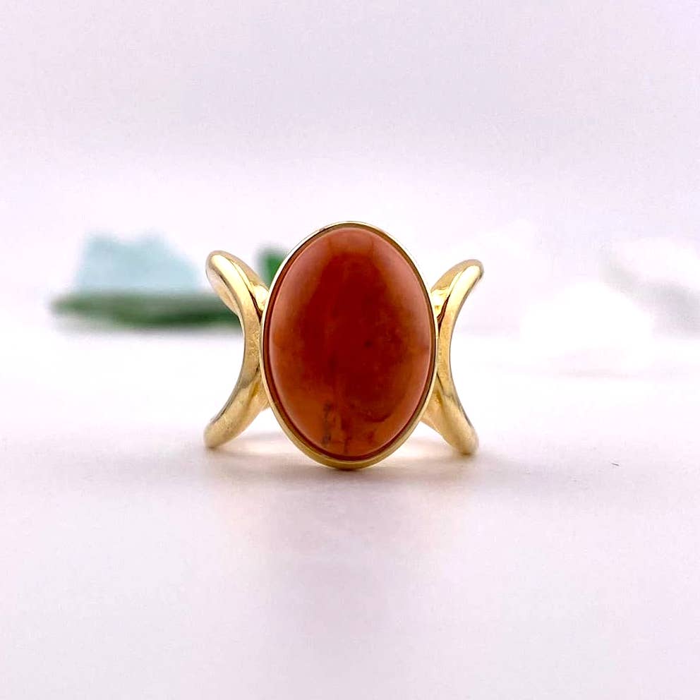 Salmon Howlite Ring