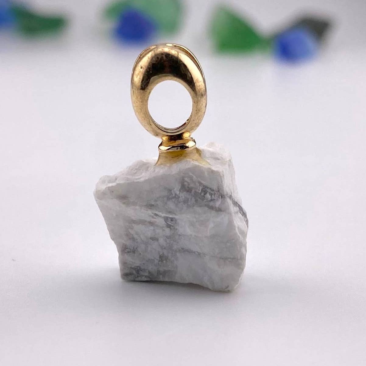 Raw White Howlite Pendant