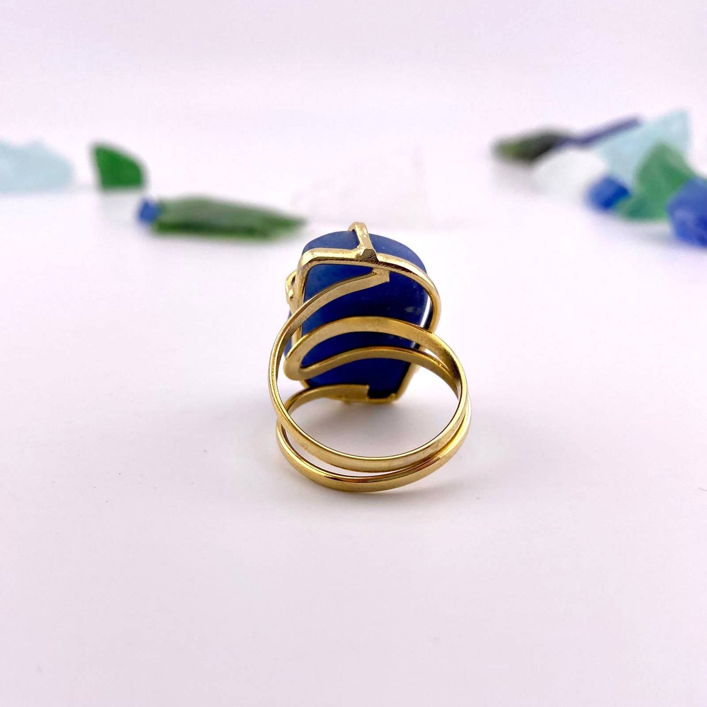 Blue Quartz Adjustable Ring