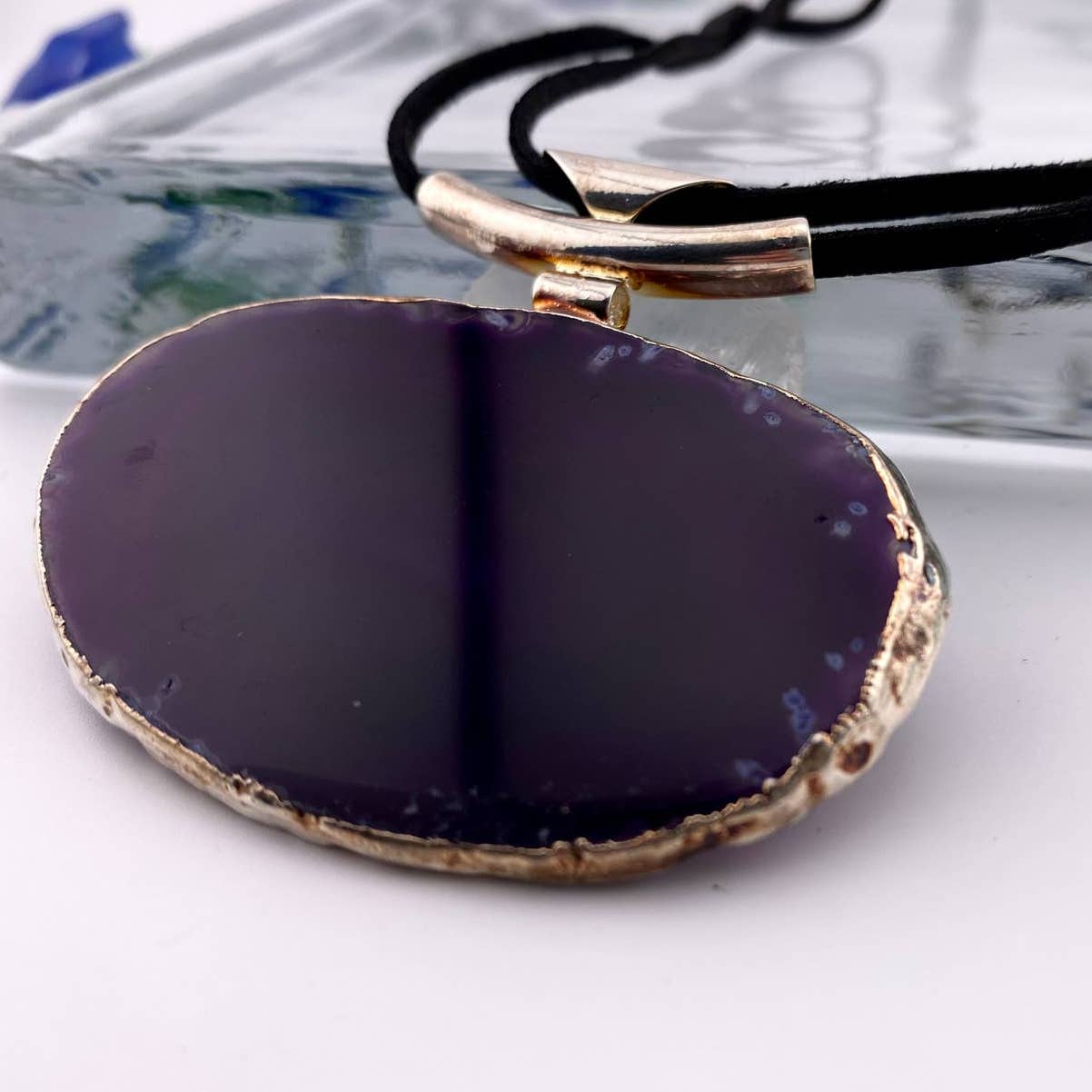 Oversized Purple Agate Statement Necklace