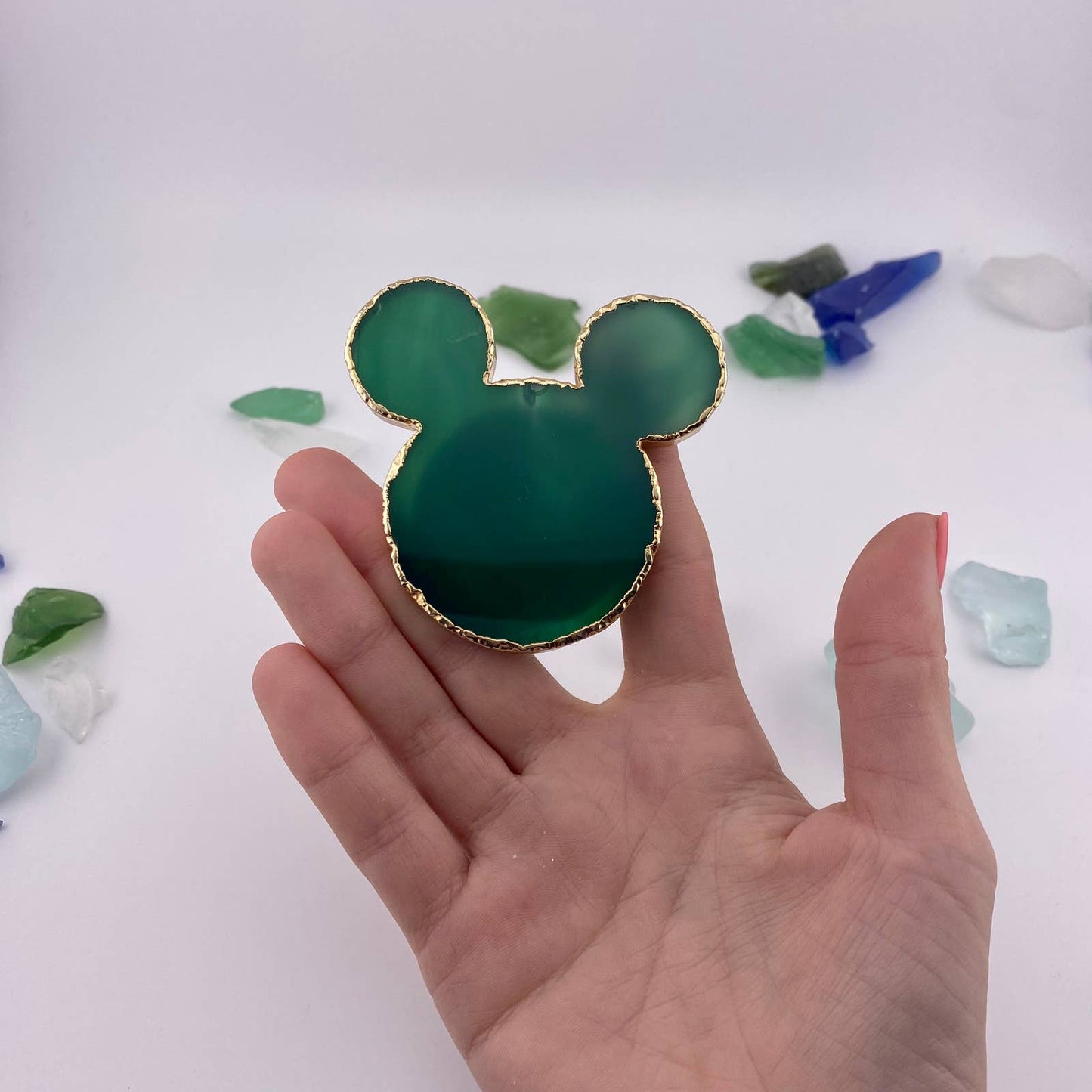 Green Agate Mickey Popsocket for Cell Phones