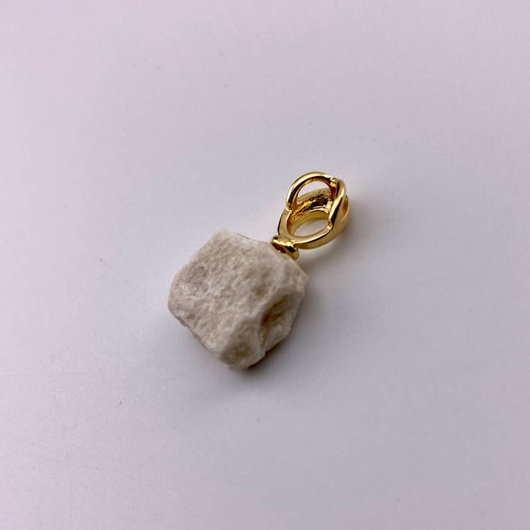 Raw Beige Amazonite Pendant