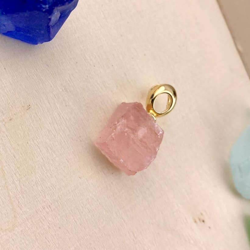 Raw Rose Quartz Pendant