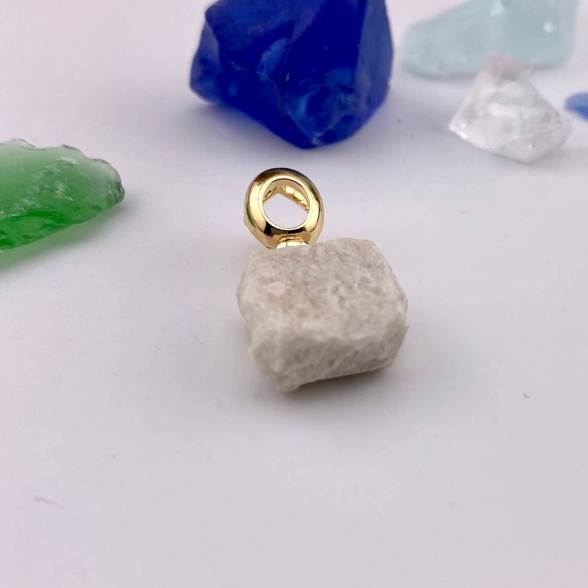 Raw Beige Amazonite Pendant