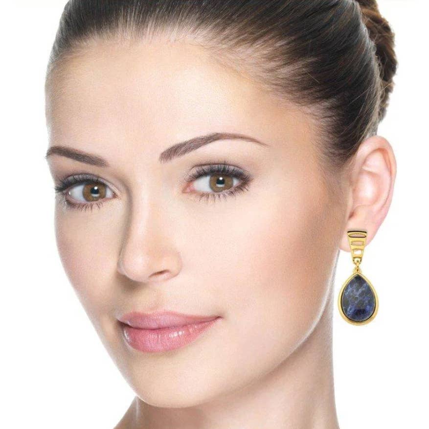 Yellow Howlite Earring