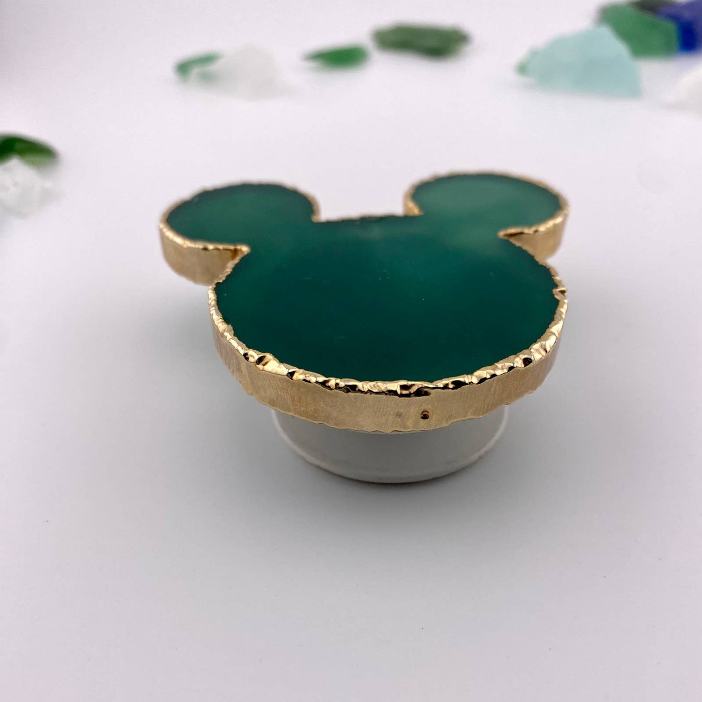 Green Agate Mickey Popsocket for Cell Phones