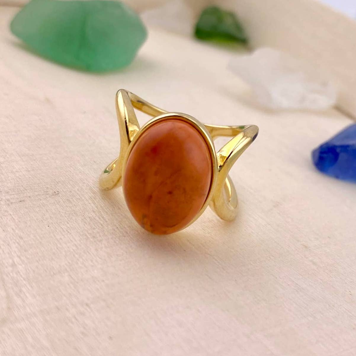 Salmon Howlite Ring