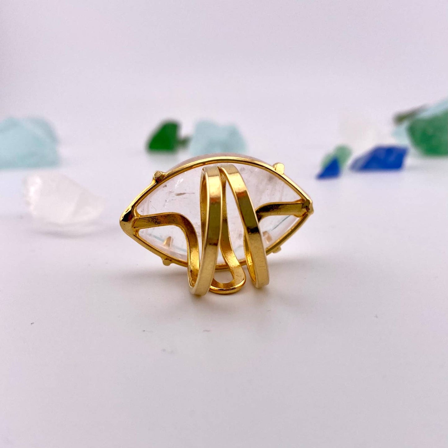 Crystal Quartz Adjustable Ring