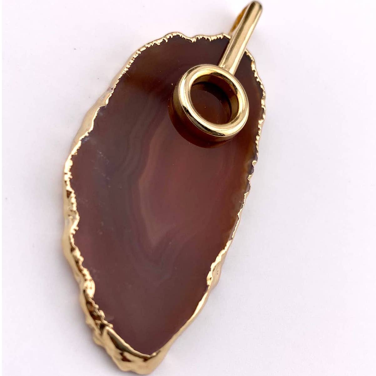 Red Agate Slice Pendant