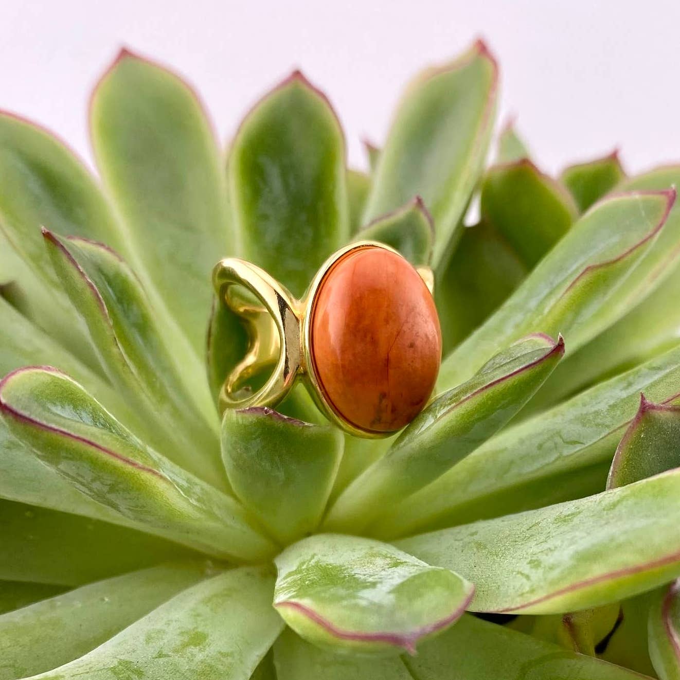 Salmon Howlite Ring