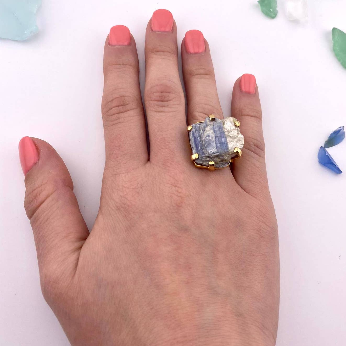 Raw Kyanite Adjustable Ring