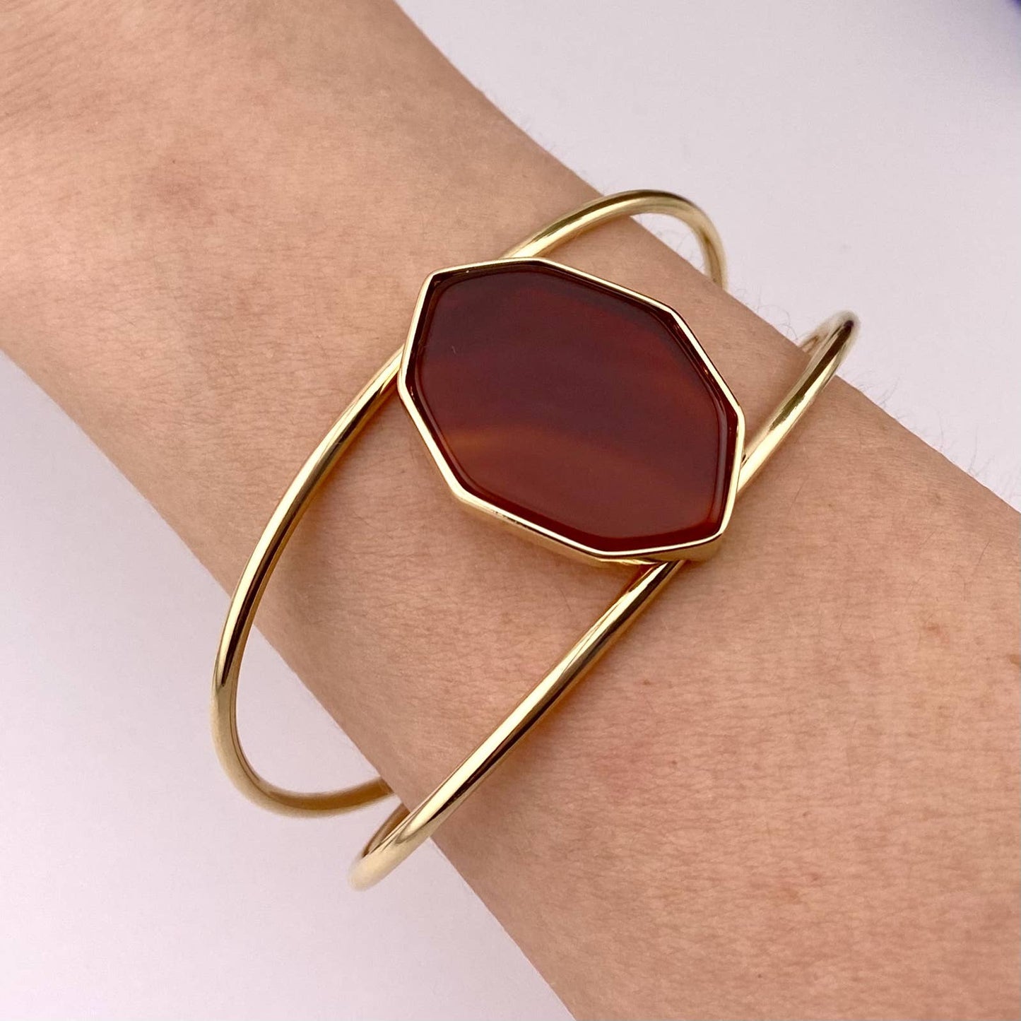 Red Agate Cuff Bracelet