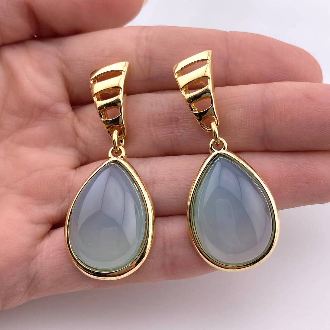 Sky Blue Agate Earrings