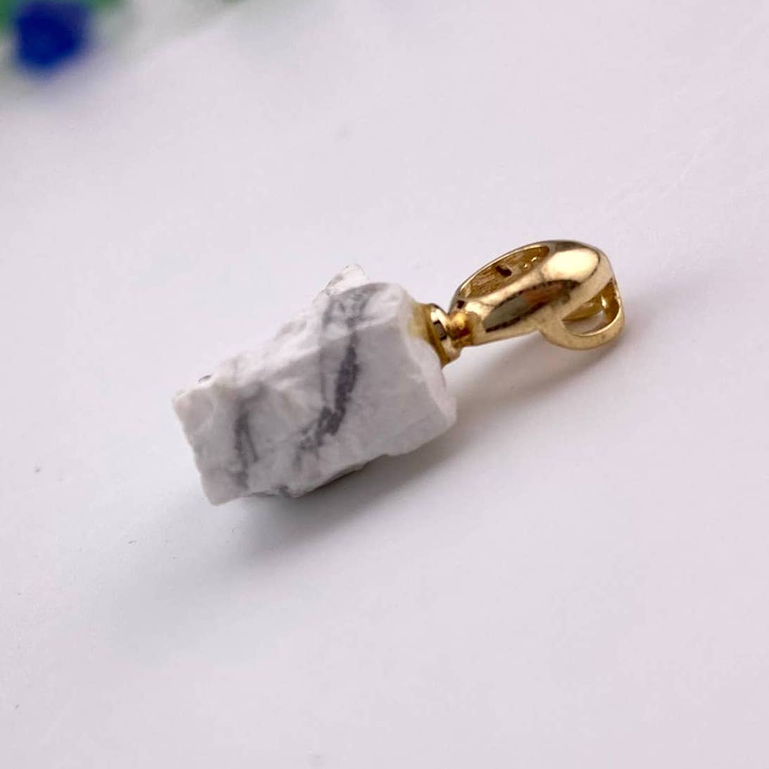 Raw White Howlite Pendant