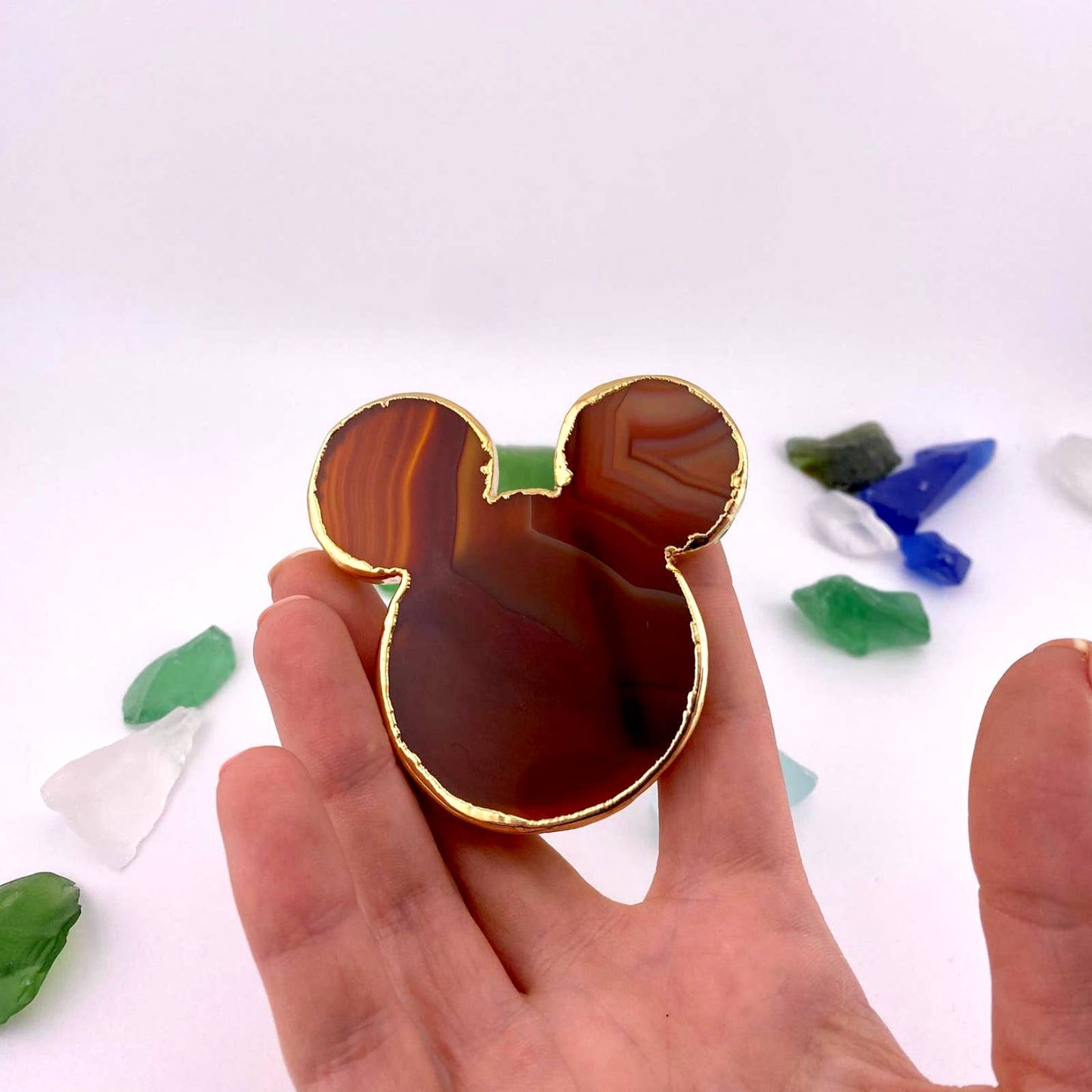 Oversized Red Agate Mouse Popsocket for Cell Phones