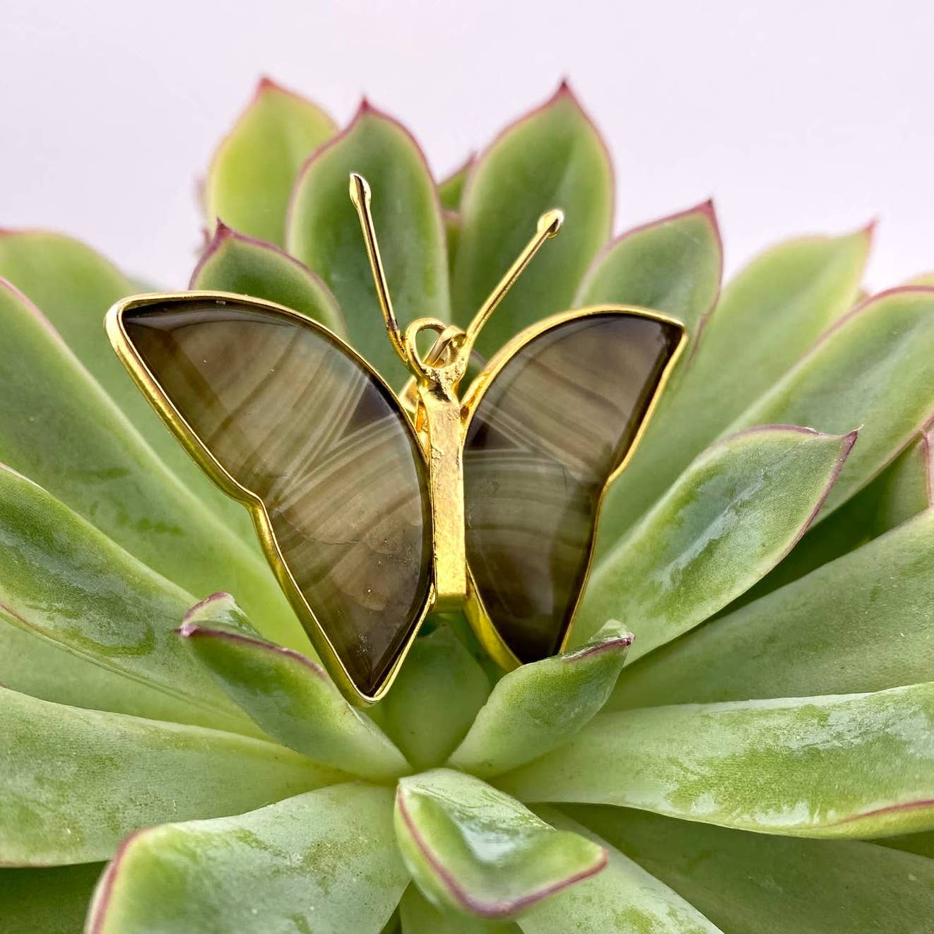 Green Agate Butterfly Pendant