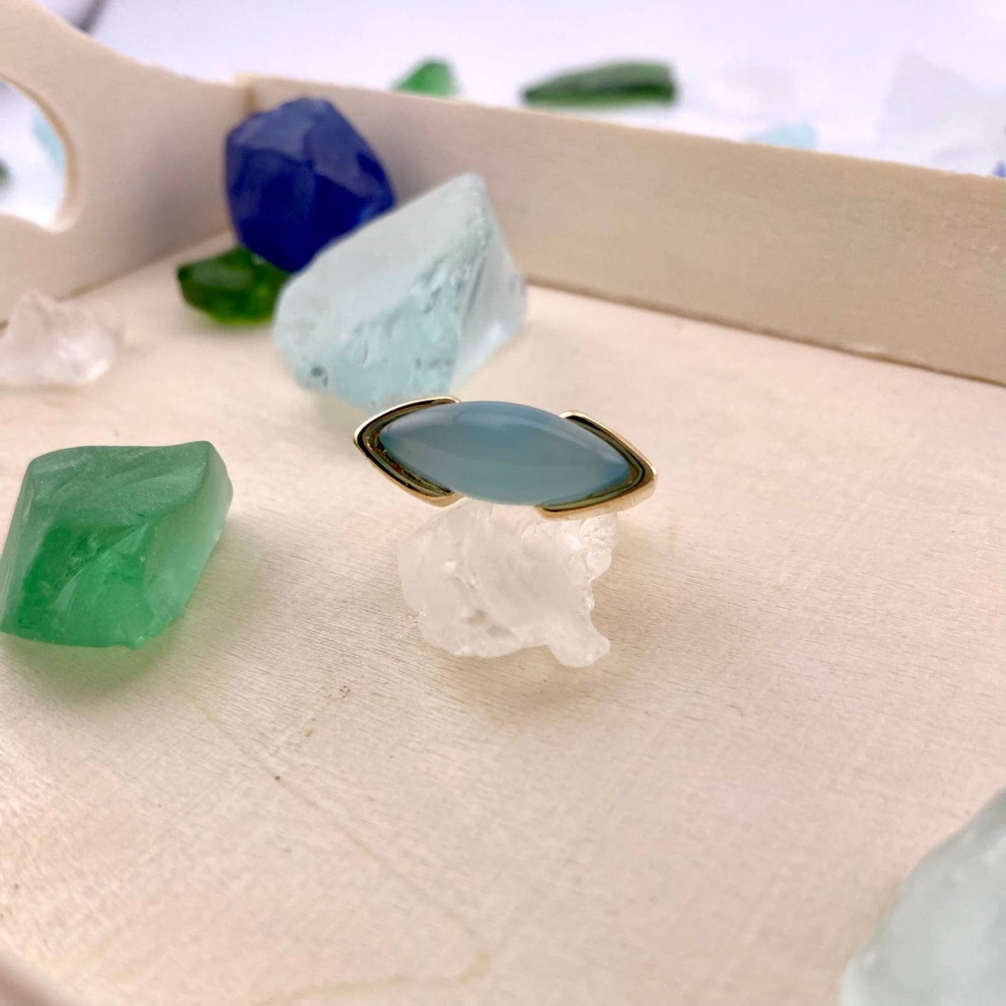 Sky Blue Agate Ring
