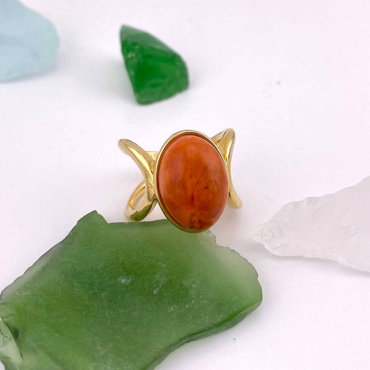 Salmon Howlite Ring