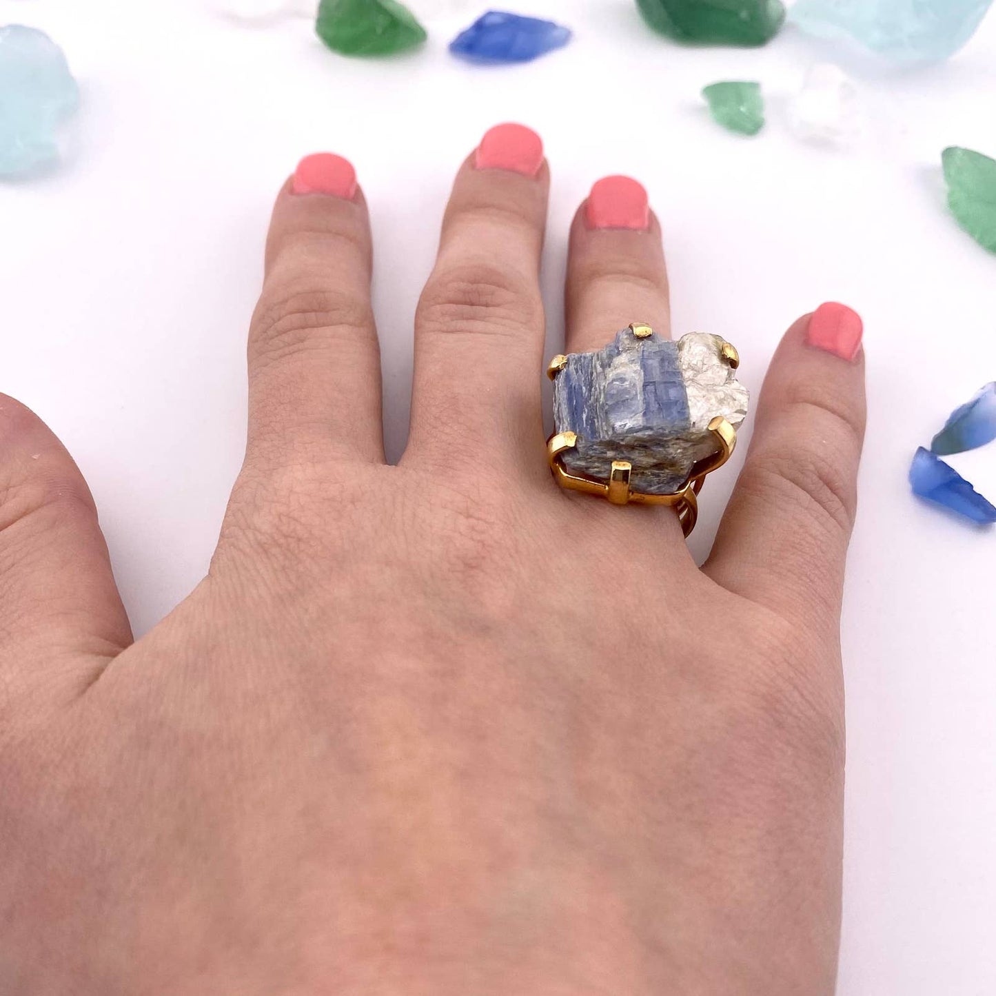 Raw Kyanite Adjustable Ring