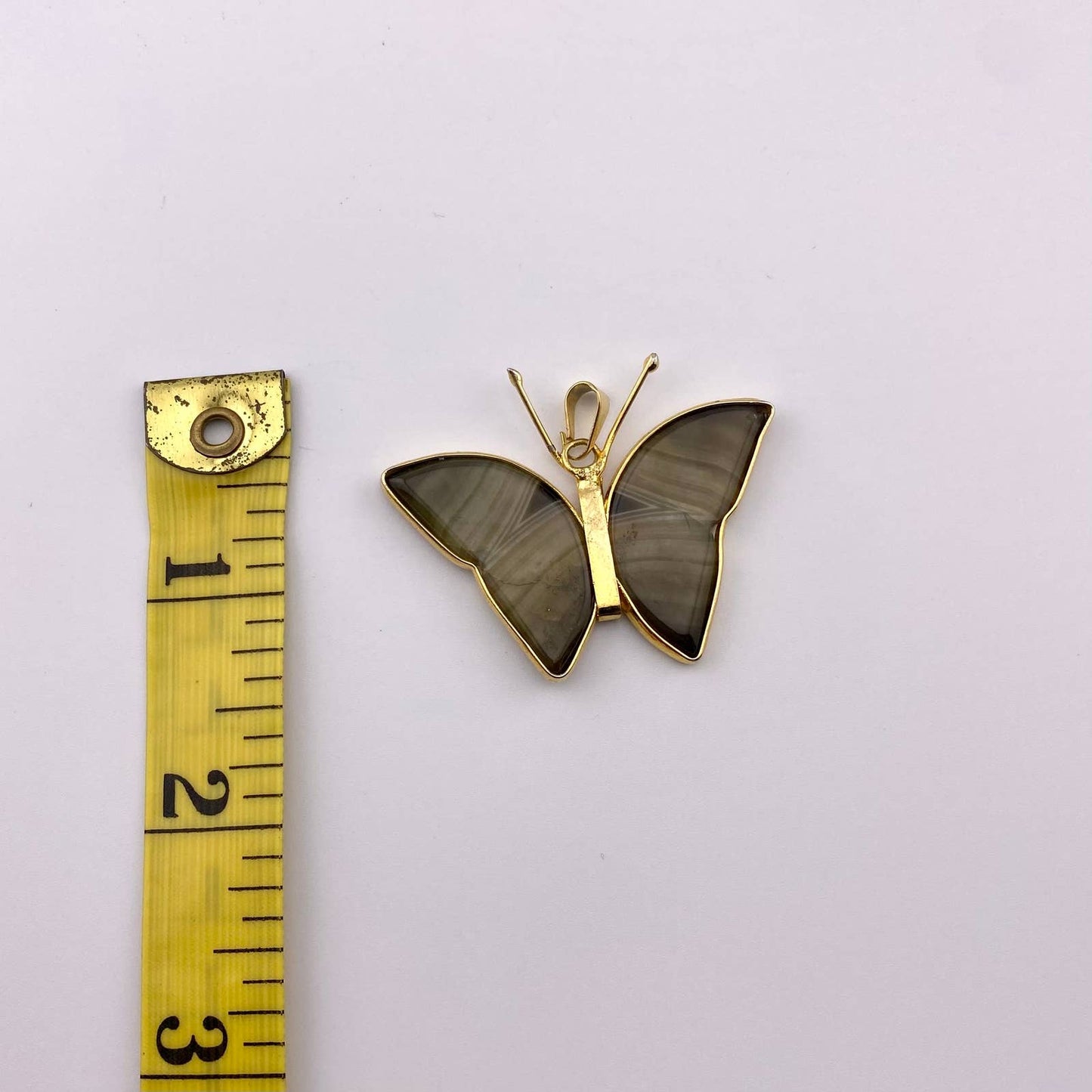 Green Agate Butterfly Pendant