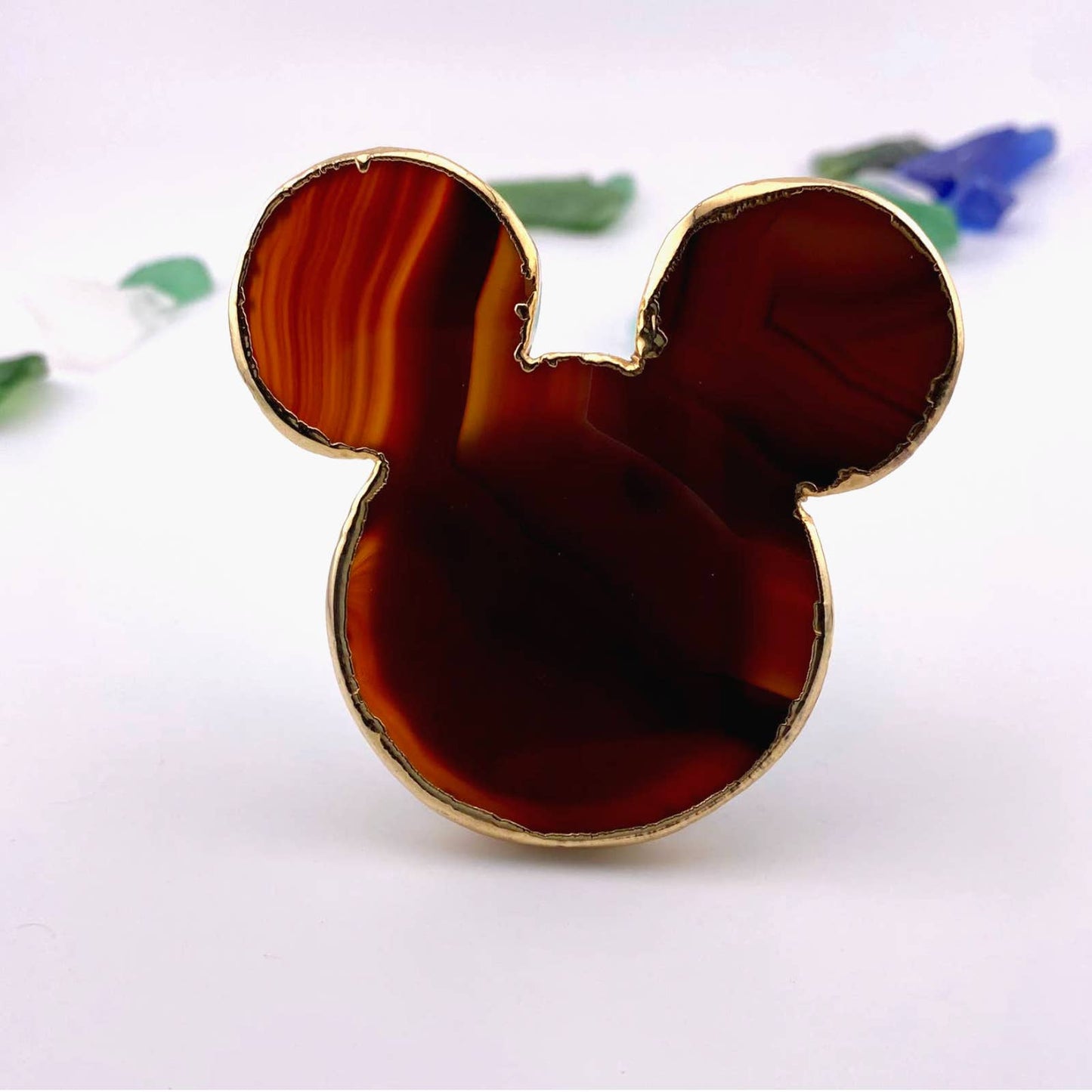 Oversized Red Agate Mouse Popsocket for Cell Phones