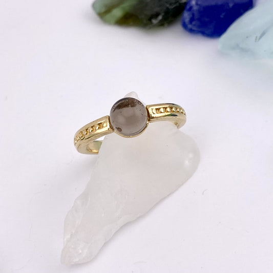 Smoky Quartz Solitaire Ring