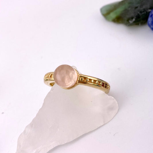 Rose Quartz Solitaire Ring