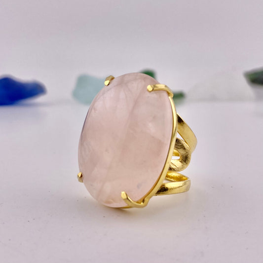 Rose Quartz Cabochon Ring