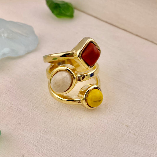 Mixed Three Stone Ring