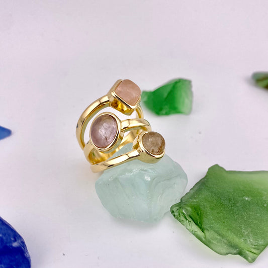 Mixed Three Stone Ring