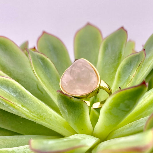 Rose Quartz Drop Ring