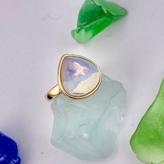Moonstone Teardrop Ring