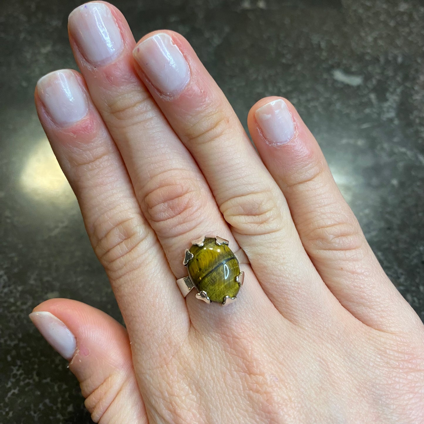Tiger's Eye Cabochon Ring