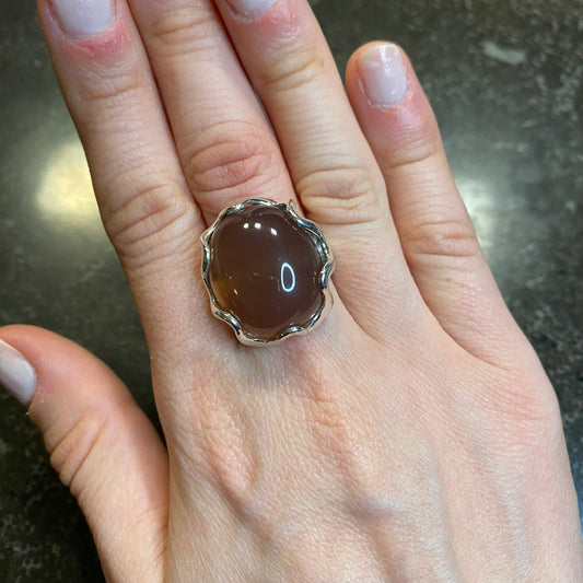 Natural Agate Cabochon Ring