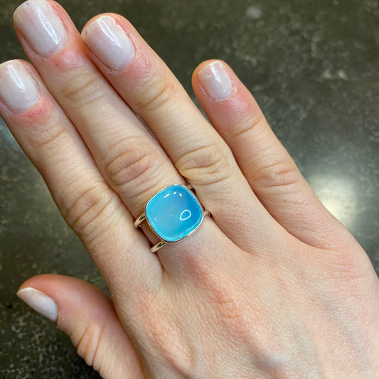 Sky Blue Agate Ring