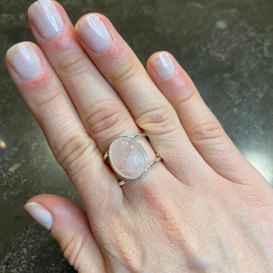 Rose Quartz Cabochon Ring
