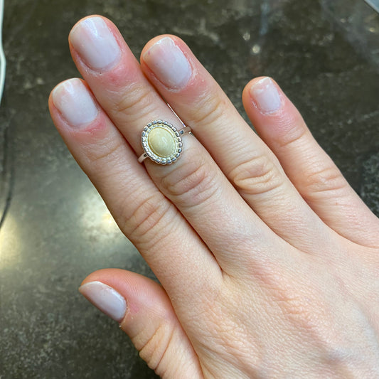 Beige Amazonite Mini Ring