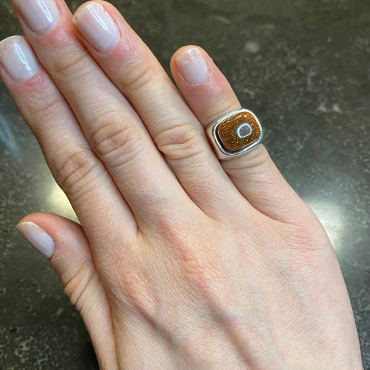 Sunstone Square Mini Ring