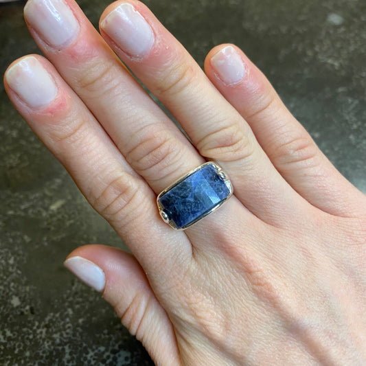 Sodalite Faceted Ring