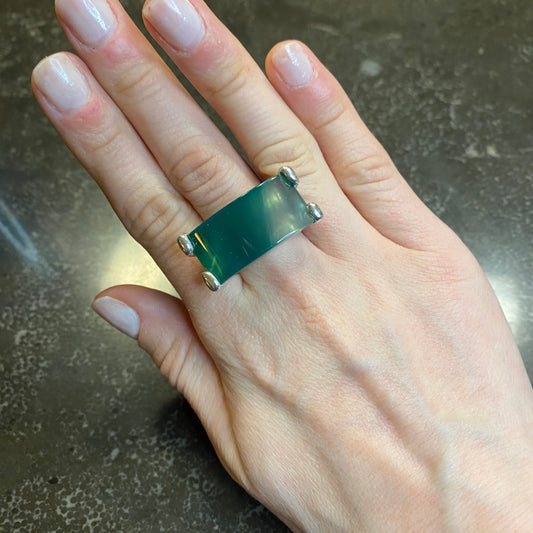 Green Agate Ring