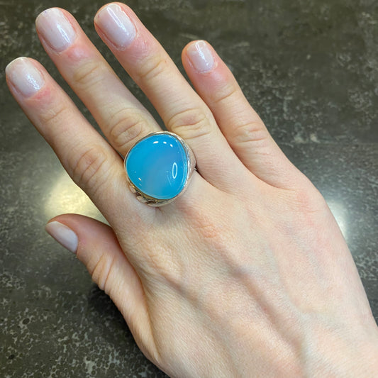 Sky Blue Agate Ring