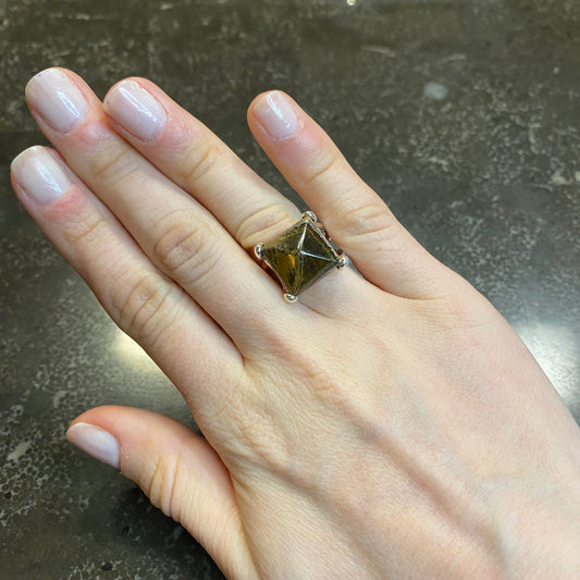 Polychrome Jasper Pyramid Ring