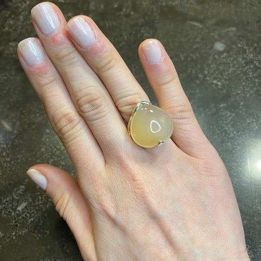 Natural Agate Big Drop Ring