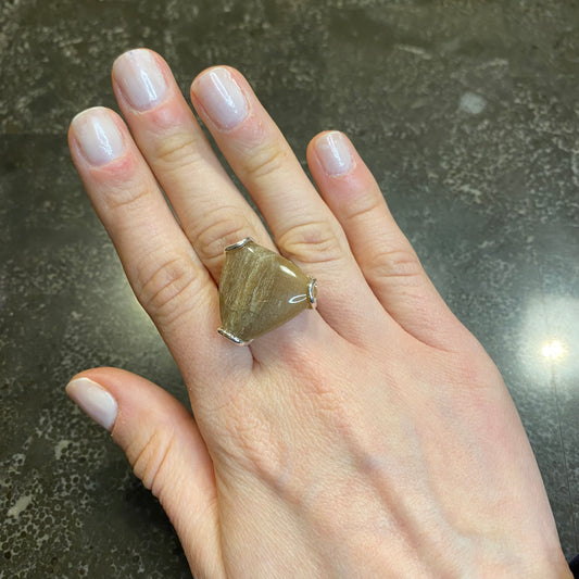 Polychrome Jasper Large Triangle Ring