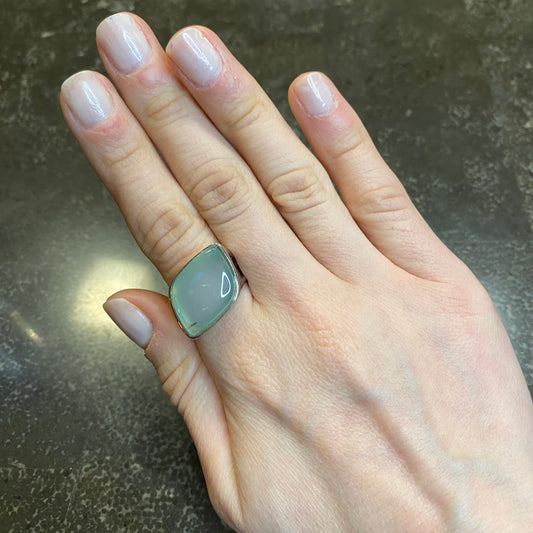 Sky Blue Agate Edge Ring