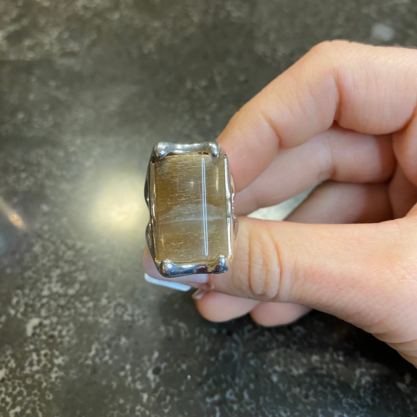 Polychrome Jasper Rectangular Ring