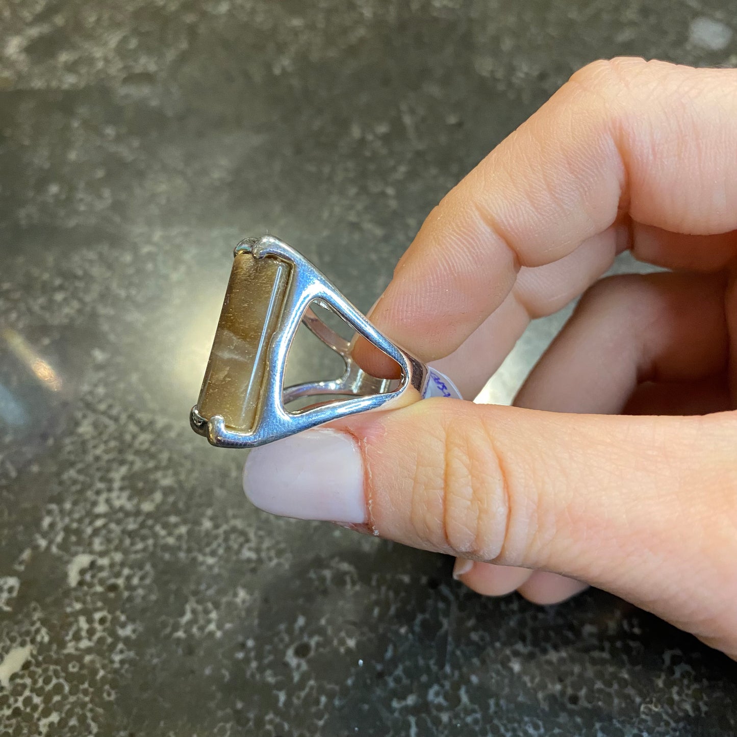 Polychrome Jasper Rectangular Ring